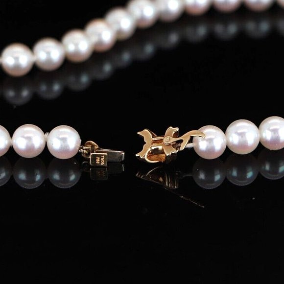 Tiffany & Co. Signature X 18k Yellow Gold 7-7.5mm Akoya Pearls Necklace - Picture 5 of 6